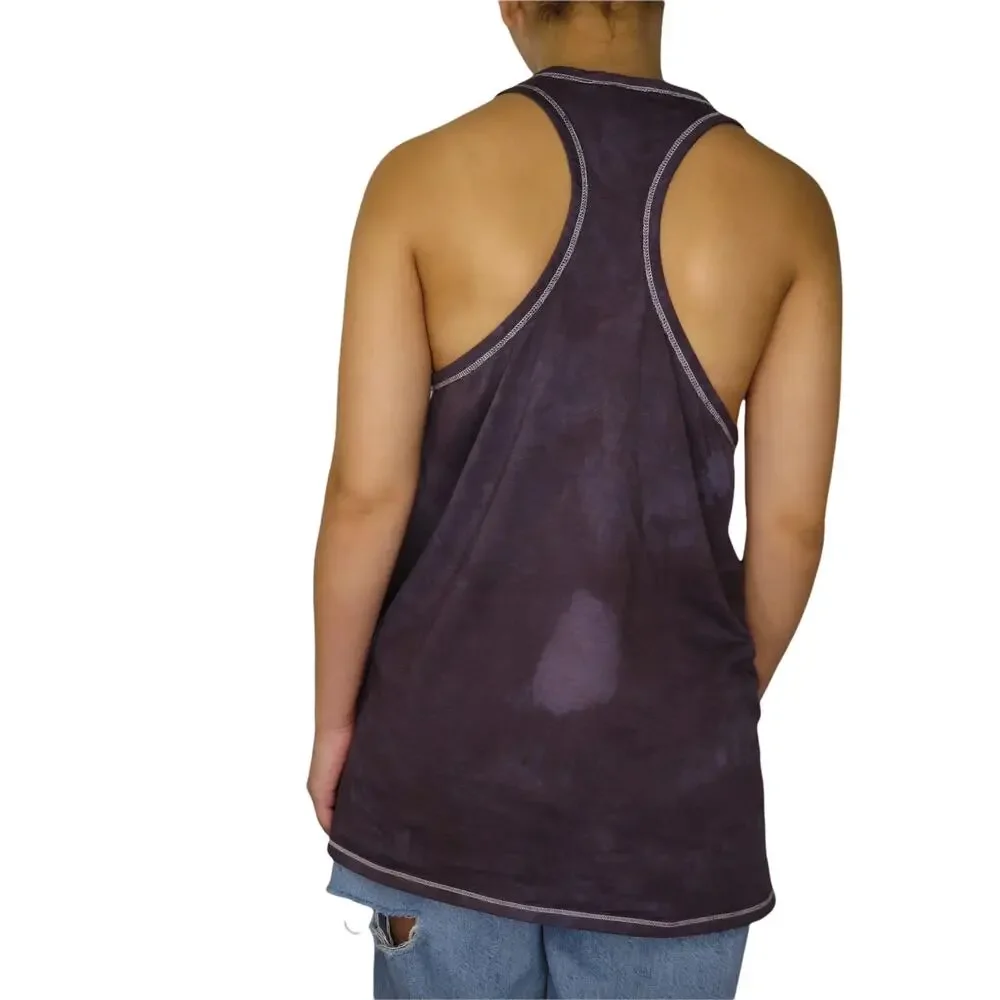 3.1 Phillip Lim Acid Wash Charcoal Gray Eyelet Racerback Tank Top Medium - Picture 2 of 6